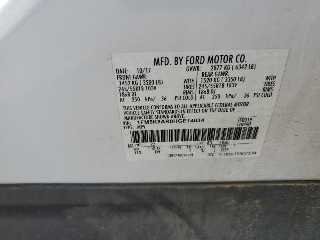 1FM5K8AR0HGE14034 - 2017 FORD EXPLORER POLICE INTERCEPTOR 白色 照片 13