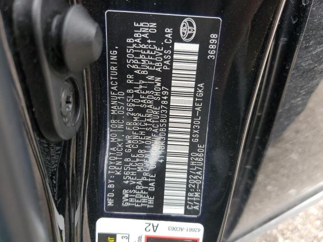 4T1BK3DB5BU378497 - 2011 TOYOTA AVALON BASE 黑色 照片 12