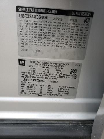 LRBFXCSA4KD090986 - 2019 BUICK ENVISION ESSENCE Күміс фото 13