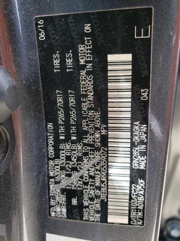 JTEBU5JR9G5359072 - 2016 TOYOTA 4RUNNER SR5/SR5 PREMIUM 灰色 照片 12