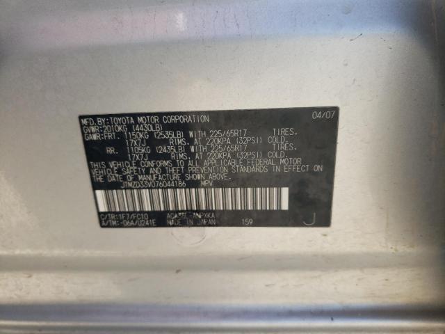 JTMZD33V076044186 - 2007 TOYOTA RAV4 SILVER photo 13
