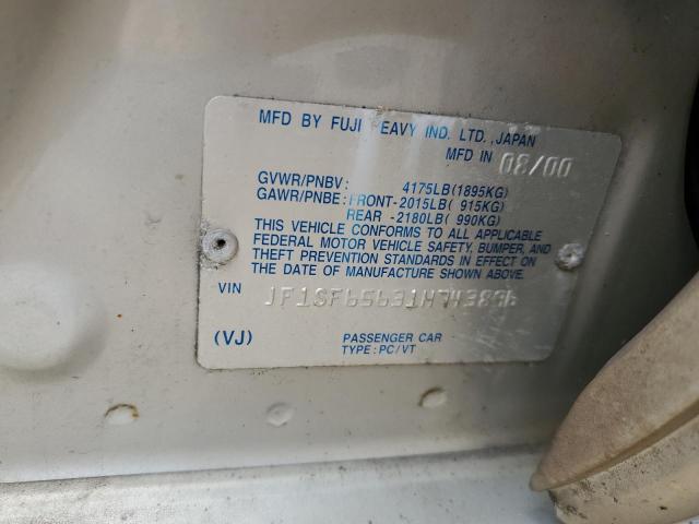 JF1SF65631H743896 - 2001 SUBARU FORESTER S SILVER photo 12