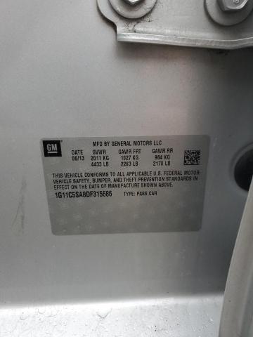 1G11C5SA8DF315686 - 2013 CHEVROLET MALIBU 1LT SILVER photo 12