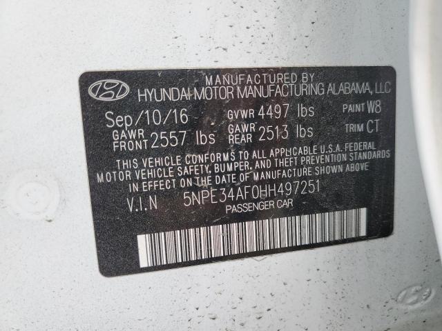 5NPE34AF0HH497251 - 2017 HYUNDAI SONATA SPORT თეთრი ფოტო 12