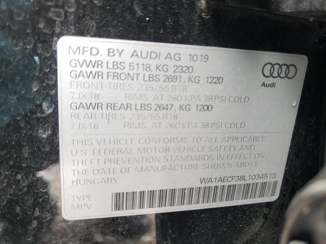 WA1AECF38L1034513 - 2020 AUDI Q3 PREMIUM BLACK photo 13