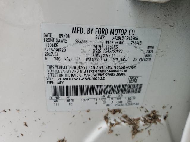 2LMDU68C88BJ40332 - 2008 LINCOLN MKX CREAM photo 13