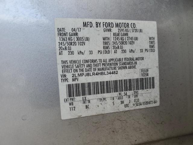 2LMPJ8LR4HBL34482 - 2017 LINCOLN MKX RESERVE Gümüş foto 13