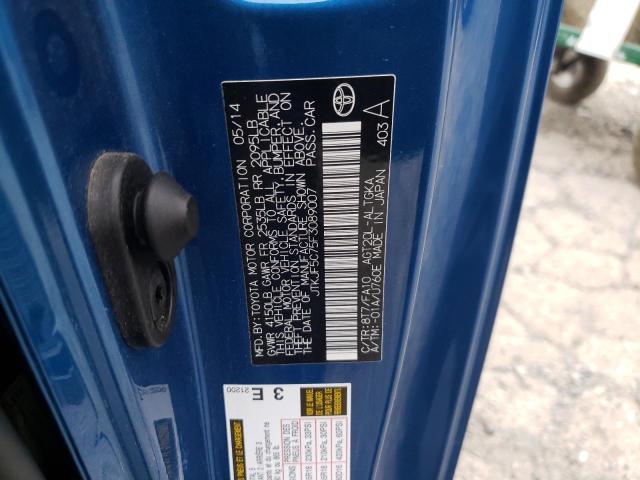 JTKJF5C75F3089007 - 2015 TOYOTA SCION TC BLUE photo 12