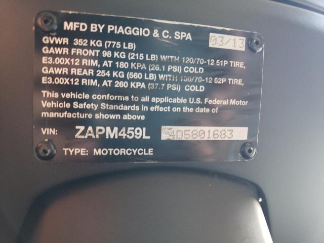 ZAPM459L4D5801683 - 2013 VESPA GTS 300 SUPER GRAY photo 10