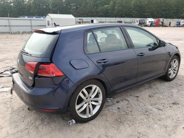 3VW2A7AU8FM021598 - 2015 VOLKSWAGEN GOLF TDI BLUE photo 3