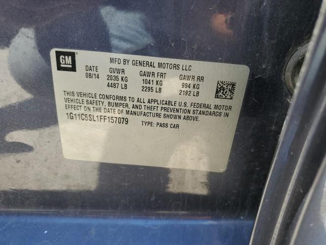 1G11C5SL1FF157079 - 2015 CHEVROLET MALIBU 1LT 灰色 照片 12