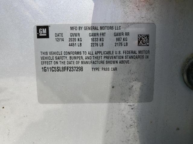 1G11C5SL8FF237298 - 2015 CHEVROLET MALIBU 1LT SILVER photo 13