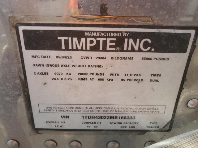 1TDH43023MB168333 - 2021 TIMP SEMI TRLR WHITE photo 10