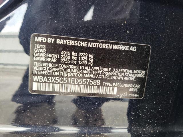 WBA3X5C51ED557588 - 2014 BMW 328 XIGT BLUE photo 12