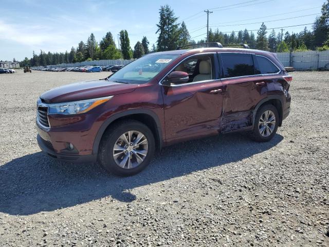 5TDJKRFH6FS136638 - 2015 TOYOTA HIGHLANDER XLE BURGUNDY photo 1