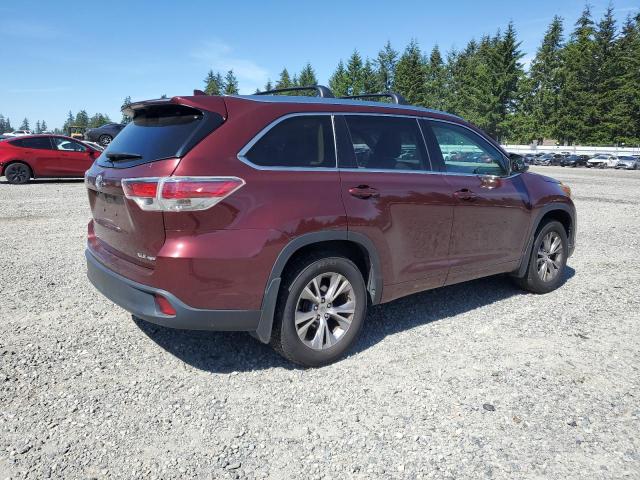 5TDJKRFH6FS136638 - 2015 TOYOTA HIGHLANDER XLE BURGUNDY photo 3