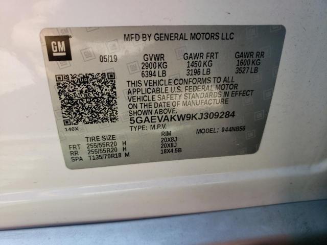 5GAEVAKW9KJ309284 - 2019 BUICK ENCLAVE ESSENCE თეთრი ფოტო 14