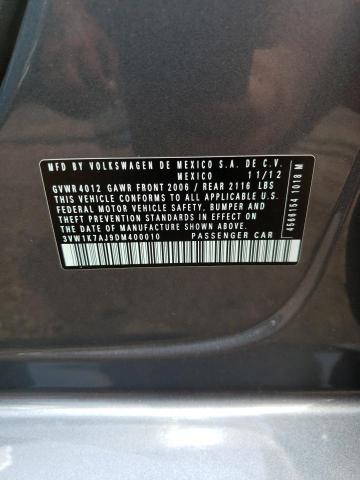 3VW1K7AJ9DM400010 - 2013 VOLKSWAGEN JETTA BASE 灰色 照片 12