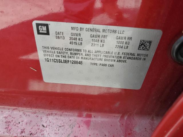 1G11C5SL0EF128848 - 2014 CHEVROLET MALIBU 1LT RED photo 10