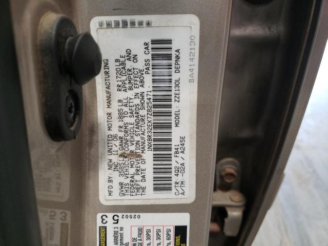 1NXBR32EX7Z825471 - 2007 TOYOTA COROLLA CE TAN photo 12