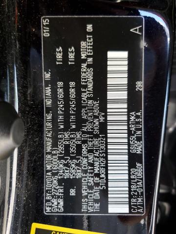 5TDJKRFH2FS130321 - 2015 TOYOTA HIGHLANDER XLE BLACK photo 13