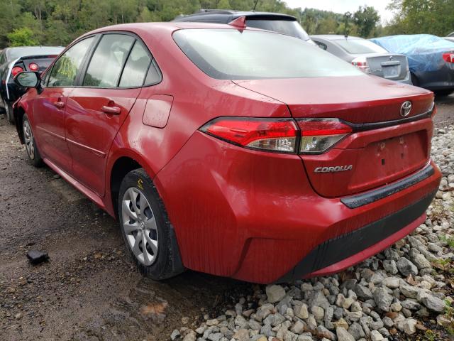 JTDEPRAEXLJ090045 - 2020 TOYOTA COROLLA LE RED photo 3