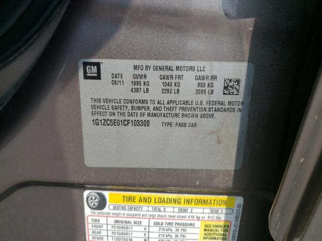 1G1ZC5E01CF103300 - 2012 CHEVROLET MALIBU 1LT TAN photo 13