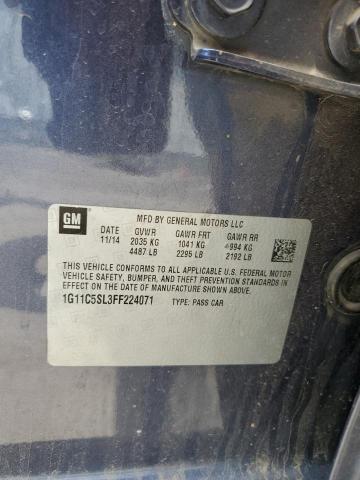 1G11C5SL3FF224071 - 2015 CHEVROLET MALIBU 1LT 蓝色 照片 12