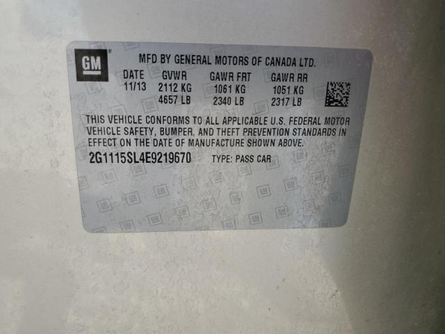 2G1115SL4E9219670 - 2014 CHEVROLET IMPALA LT BEIGE photo 12