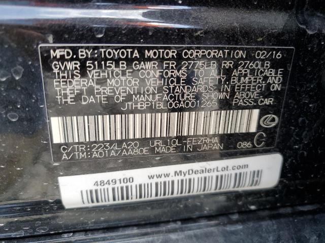 JTHBP1BL0GA001265 - 2016 LEXUS GS-F BLACK photo 13