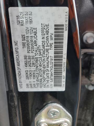 5J8TB4H7XGL021917 - 2016 ACURA RDX ADVANCE BLACK photo 12