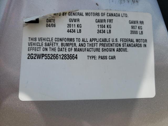 2G2WP552661283664 - 2006 PONTIAC GRAND PRIX 银色 照片 12