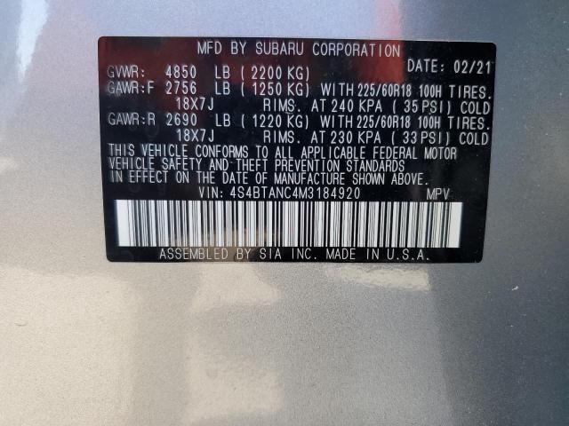 4S4BTANC4M3184920 - 2021 SUBARU OUTBACK LIMITED SILVER photo 13