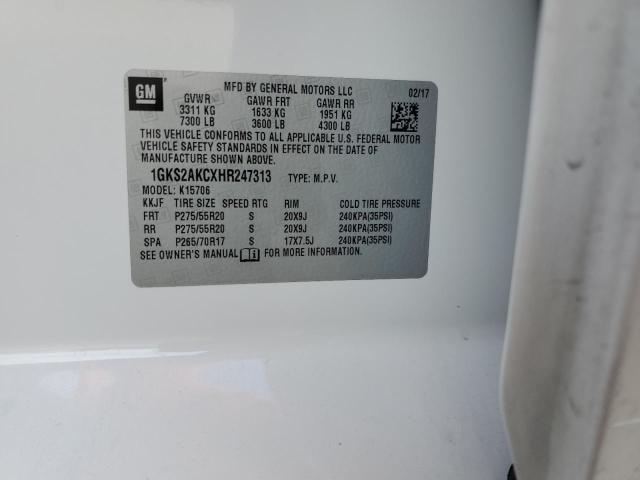 1GKS2AKCXHR247313 - 2017 GMC YUKON SLE WHITE photo 13