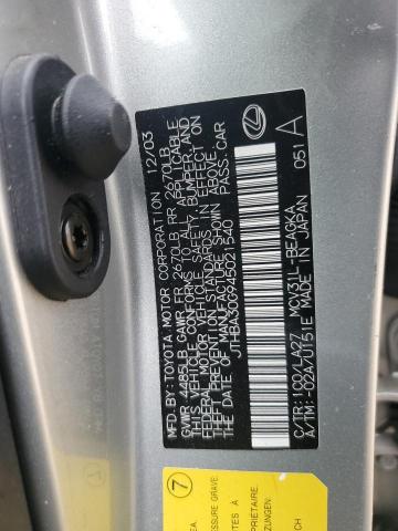 JTHBA30G945021540 - 2004 LEXUS ES 330 SILVER photo 12