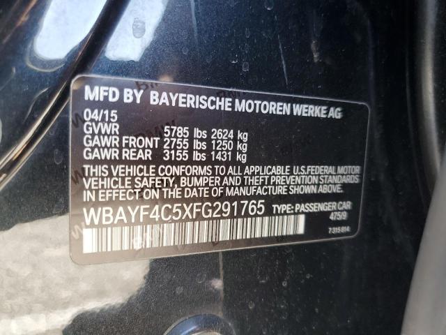 WBAYF4C5XFG291765 - 2015 BMW 740 LXI BLACK photo 12