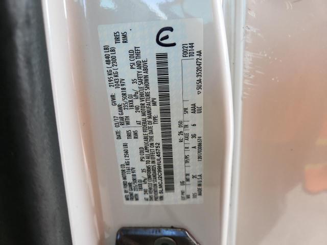 5LMCJ2C99HUL45752 - 2017 LINCOLN MKC SELECT WHITE photo 13