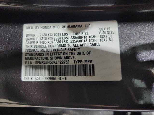 5FNRL6H50KB122752 - 2019 HONDA ODYSSEY EX 灰色 照片 13