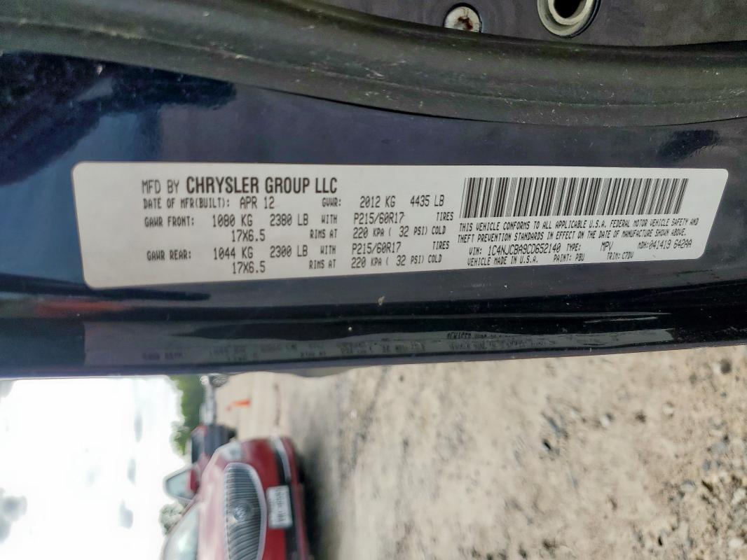 1C4NJCBA9CD652140 - 2012 JEEP COMPASS SPORT BLUE photo 13