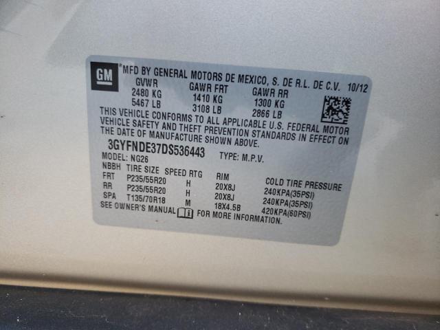 3GYFNDE37DS536443 - 2013 CADILLAC SRX PERFORMANCE COLLECTION Алтын фото 10