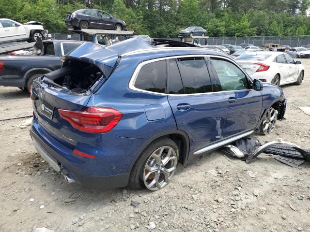 5UXTY5C00L9C30542 - 2020 BMW X3 XDRIVE30I BLUE photo 3