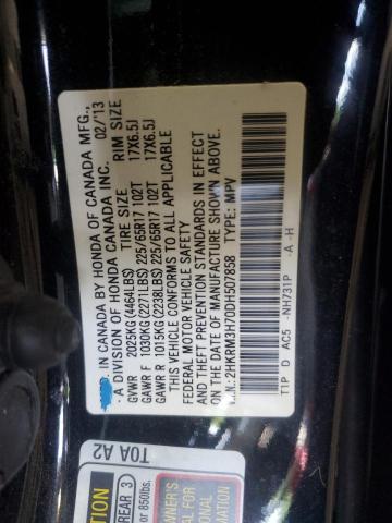 2HKRM3H70DH507858 - 2013 HONDA CR-V EXL BLACK photo 14