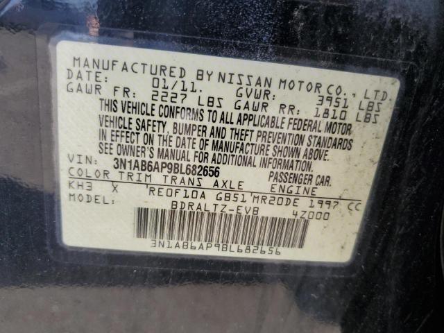 3N1AB6AP9BL682656 - 2011 NISSAN SENTRA 2.0 BLACK photo 12