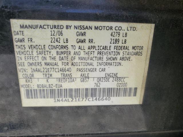 1N4AL21E77C146640 - 2007 NISSAN ALTIMA 2.5 BLACK photo 12