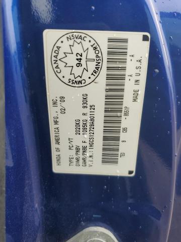 1HGCS12729A801125 - 2009 HONDA ACCORD EX BLUE photo 12