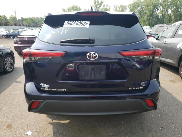 5TDGZRBH5LS008186 - 2020 TOYOTA HIGHLANDER XLE Կապույտ լուսանկար 6