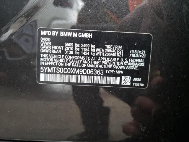 5YMTS0C0XM9D06363 - 2021 BMW X3 M COMPETITION CHARCOAL photo 10