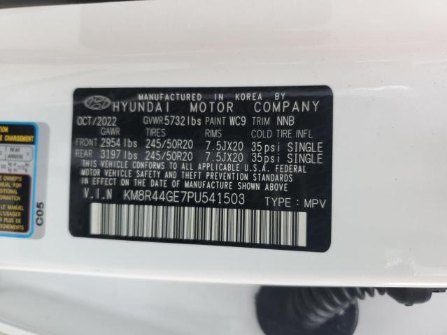 KM8R44GE7PU541503 - 2023 HYUNDAI PALISADE SEL PREMIUM WHITE photo 13