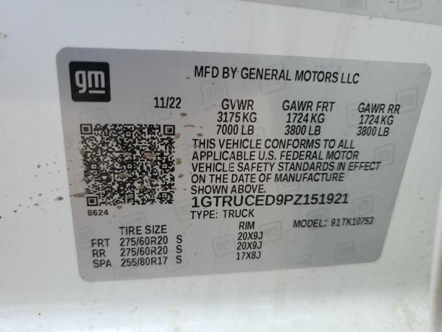 1GTRUCED9PZ151921 - 2023 GMC SIERRA K1500 ELEVATION WHITE photo 12