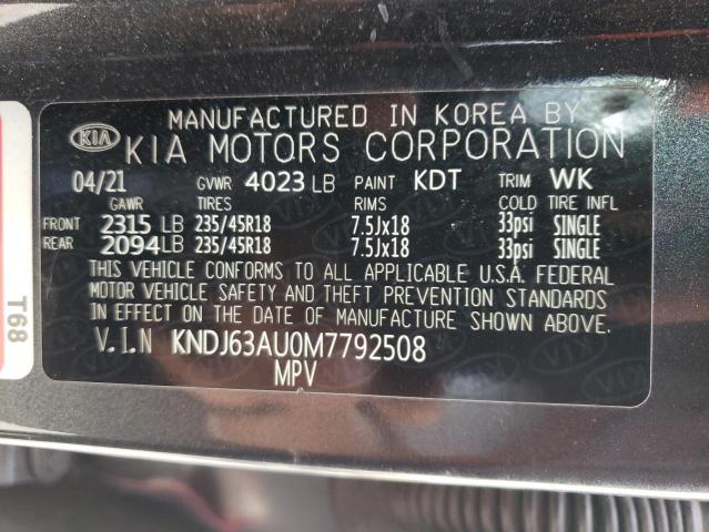 KNDJ63AU0M7792508 - 2021 KIA SOUL GT LINE GRAY photo 12